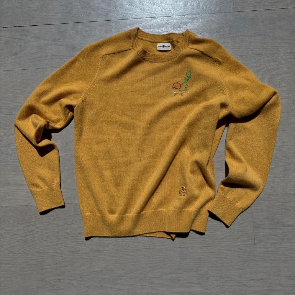 Tory Sport Yellow Crew Neck Sweater